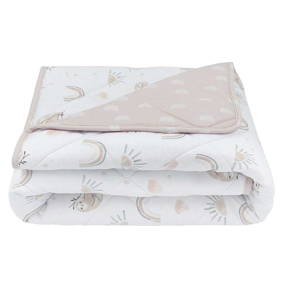 Nursery Living Textiles Baby Blankets | Living Textiles Happy Sloth Reversible Jersey Cot Comforter