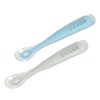 Feeding Beaba Utensils | Beaba 1St Stage Silicone Spoon Travel Twin Set With Case