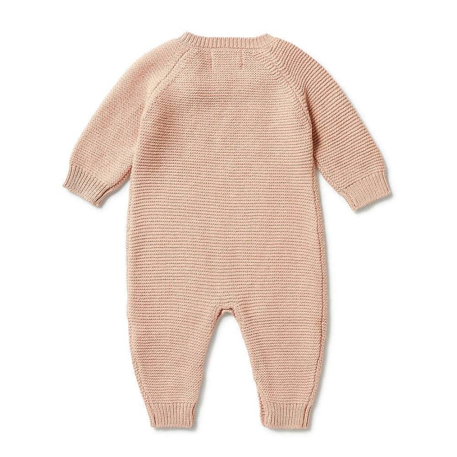 Babywear Wilson & Frenchy Baby Knitwear | Wilson & Frenchy Knitted Cable Growsuit Rose