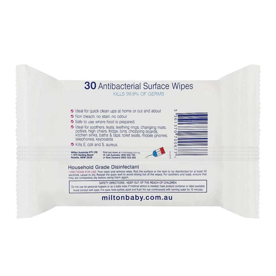 Bath Milton Baby Wipes | Milton Antibacterial Surface Wipes 30 Pack