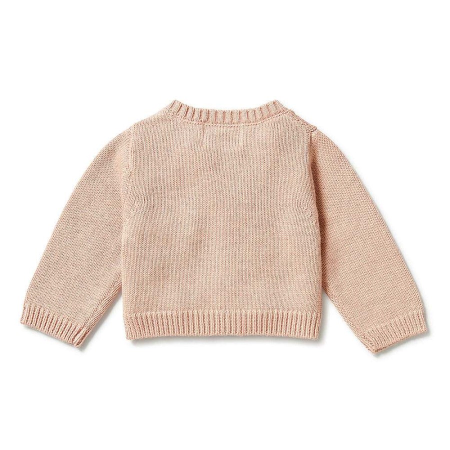 Babywear Wilson & Frenchy Baby T-Shirts & Tops | Wilson & Frenchy Knitted Ruffle Cardigan Rose