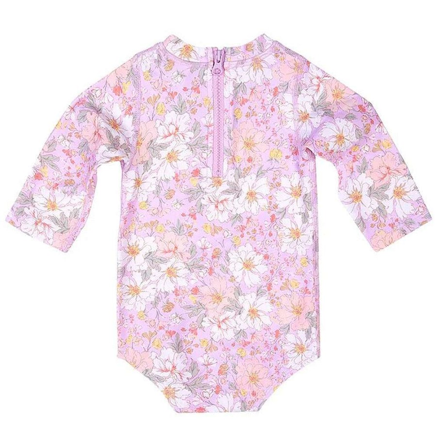 Babywear Toshi Swimwear | Toshi Swim Baby Onesie Long Sleeve Classic Dahlia