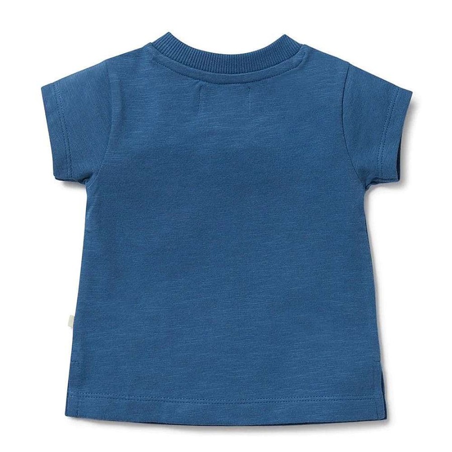 Babywear Wilson & Frenchy Baby T-Shirts & Tops | Wilson & Frenchy Dark Blue Organic Pocket Tee