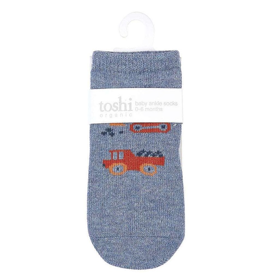 For Mum Toshi Newborn Essentials | Toshi Organic Baby Socks Ankle Big Diggers