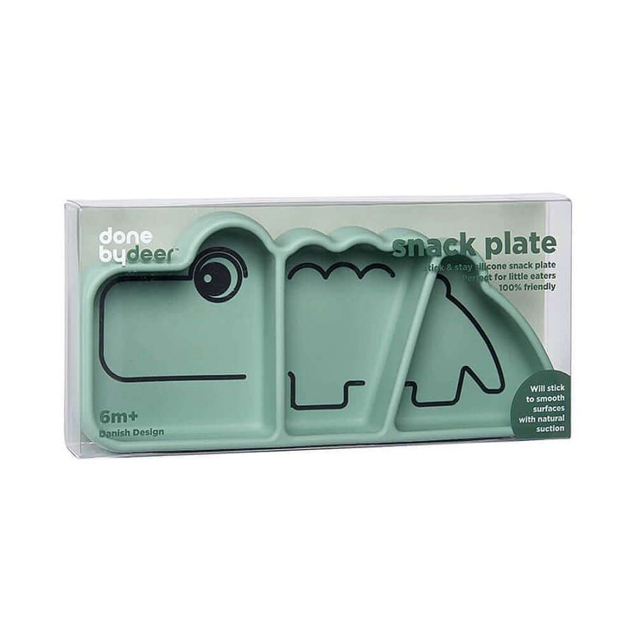 Feeding Done By Deer Plates & Bowls | Done By Deer Silicone Stick & Stay Snack Plate Croco