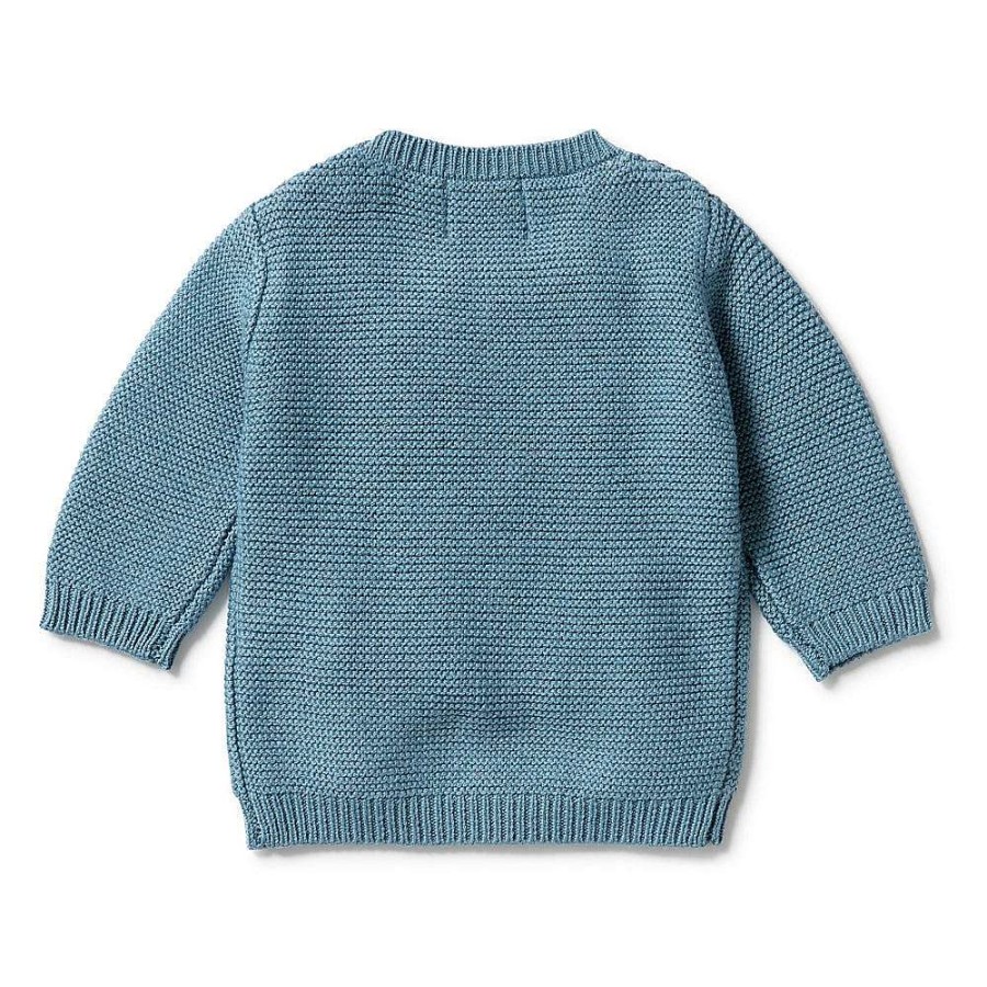 Babywear Wilson & Frenchy Baby T-Shirts & Tops | Wilson & Frenchy Knitted Cable Jumper Bluestone