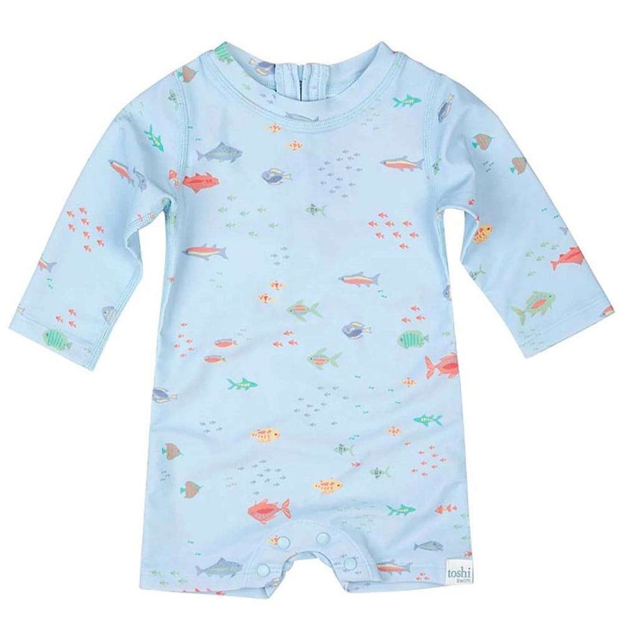 Babywear Toshi Swimwear | Toshi Swim Baby Onesie Long Sleeve Classic Reef