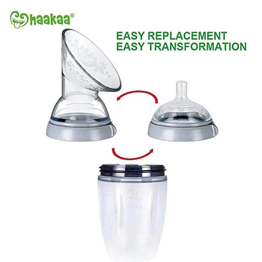 Feeding Haakaa Bottles & Teats | Haakaa Generation 3 Silicone Breast Pump & Bottle Top Set 160Ml