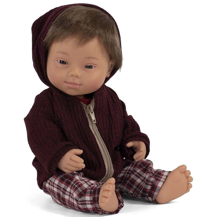 Playtime Miniland Plush Toys | Miniland Down Syndrome Caucasian Baby Doll 38Cm