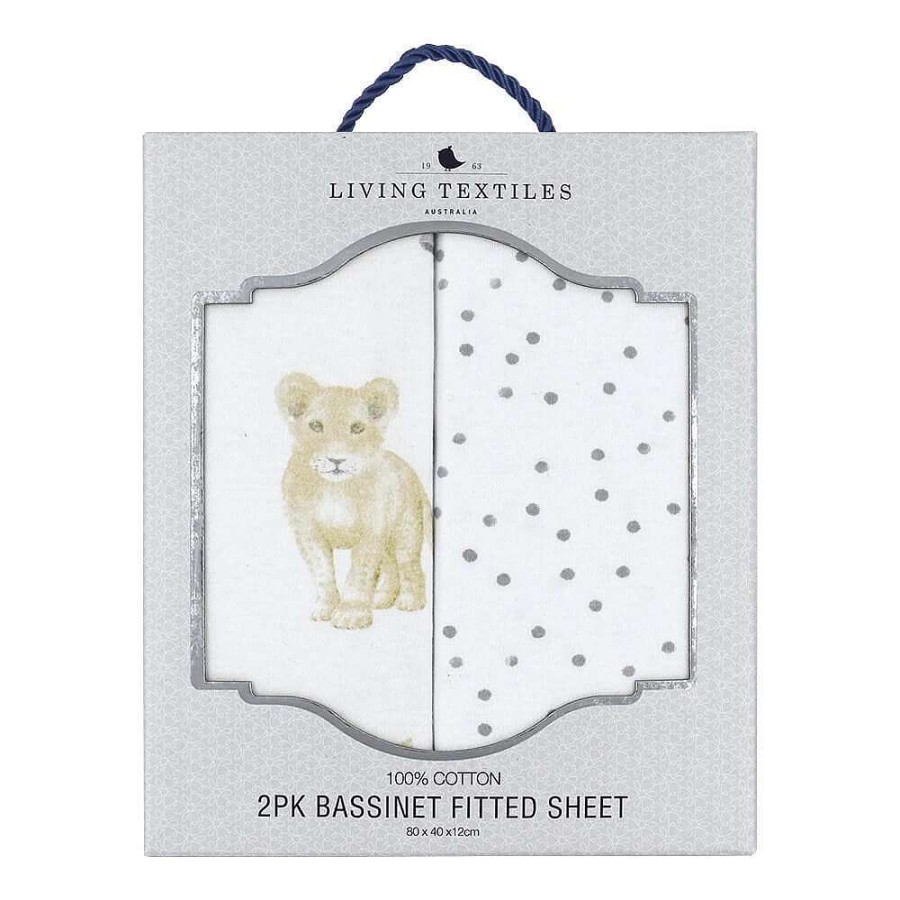 For Mum Living Textiles 3Rd Trimester | Living Textiles Savanna Bassinet Fitted Sheet Jersey 2Pk