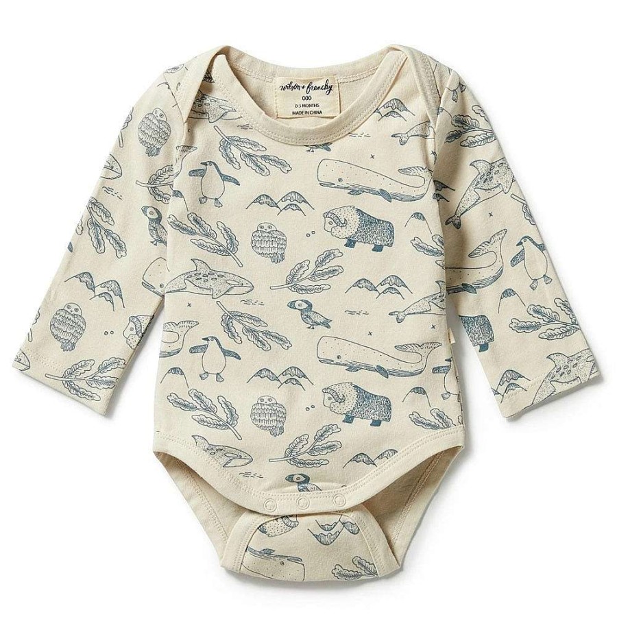 Babywear Wilson & Frenchy Baby T-Shirts & Tops | Wilson & Frenchy Organic Envelope Bodysuit Artic Blast