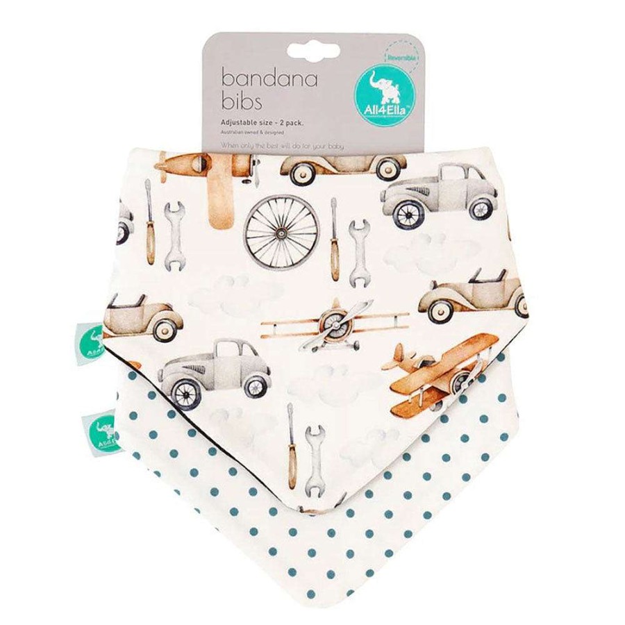 Feeding All4Ella Bibs | All4Ella Bandana Bibs 2Pk Vehicle