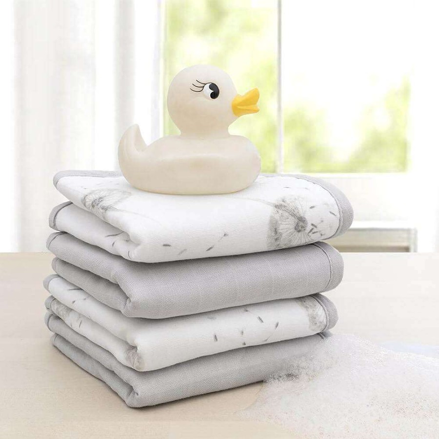 For Mum Living Textiles Newborn Essentials | Living Textiles Organic Muslin Wash Cloths 4Pk