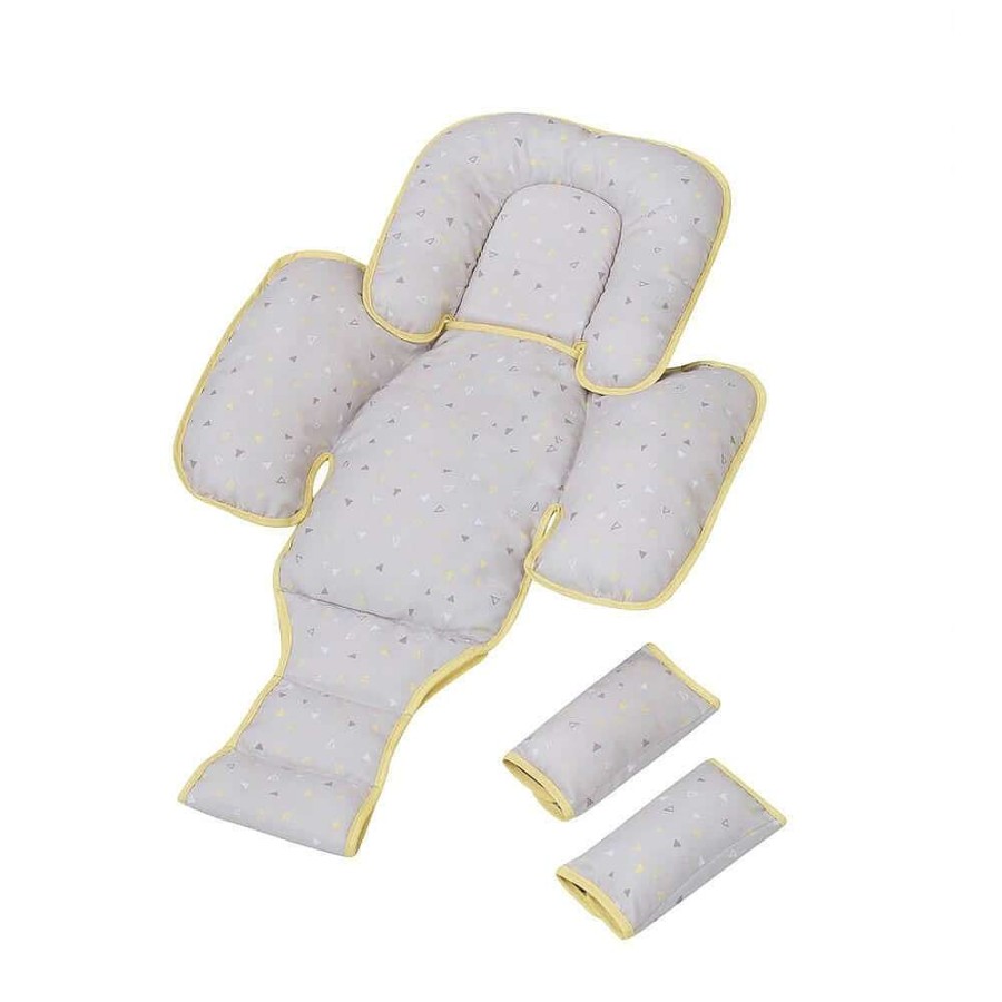 For Mum Clevamama Breastfeeding Pillow | Clevamama Nursing Pillow & Baby Nest Grey/Yellow Strip