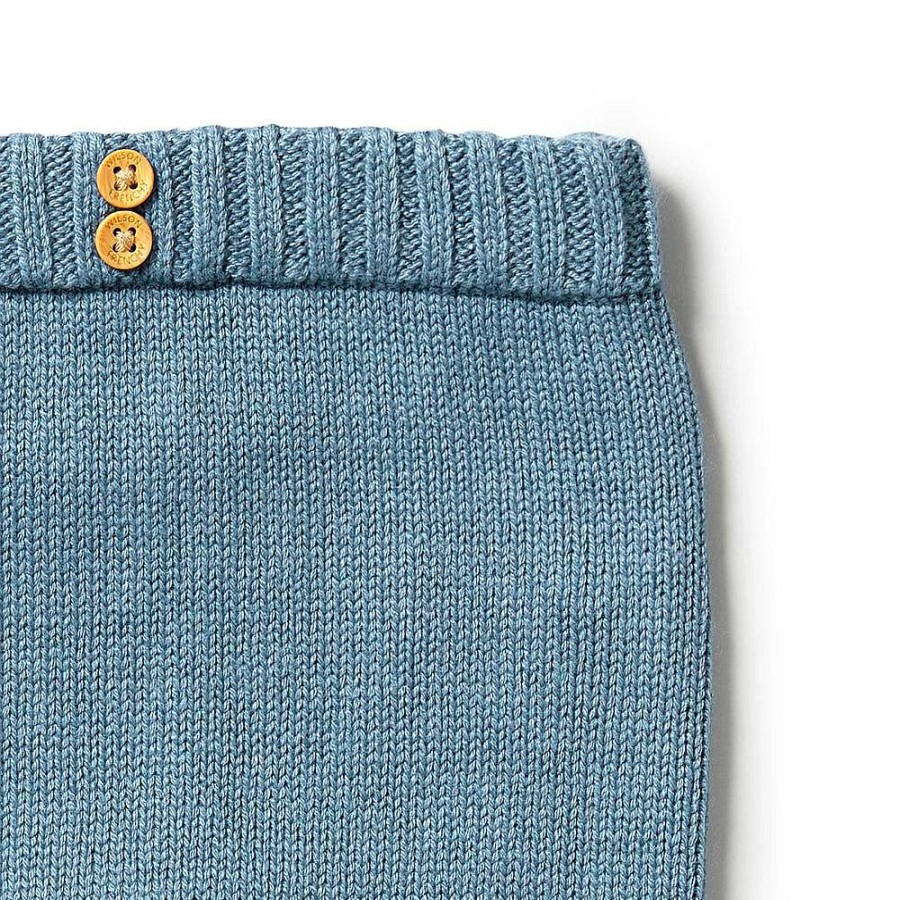 Babywear Wilson & Frenchy Baby Pants & Shorts | Wilson & Frenchy Knitted Legging Bluestone