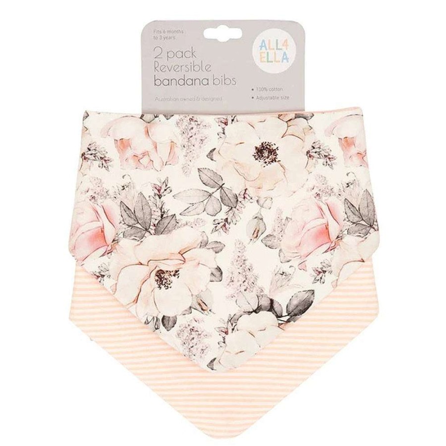 Feeding All4Ella Bibs | All4Ella Bandana Bibs 2Pk Soft Florals