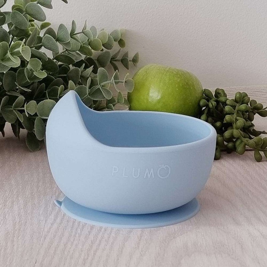 Feeding Plum Plates & Bowls | Plum Silicone Duck Egg Bowl Powder Blue