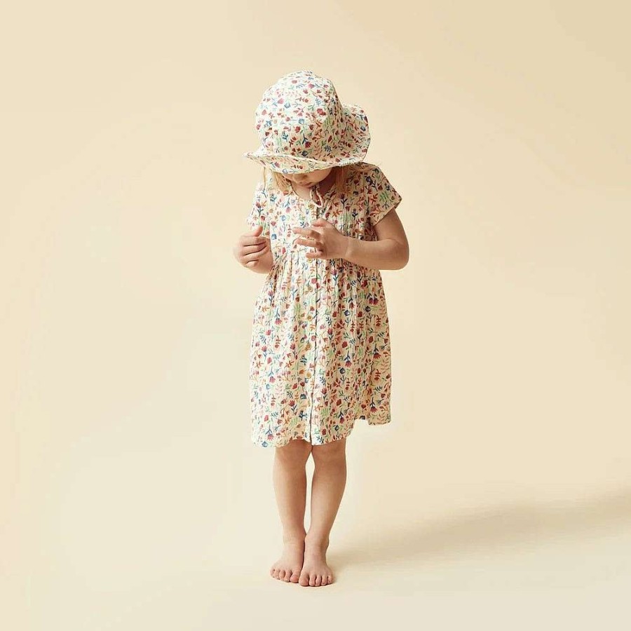 Babywear Wilson & Frenchy Baby Dresses | Wilson & Frenchy Tropical Garden Crinkle Button Dress