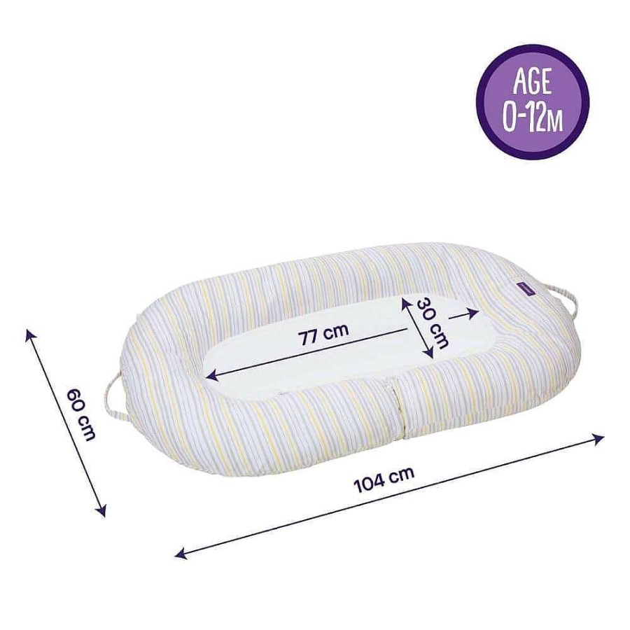 For Mum Clevamama 2Nd Trimester | Clevamama Mum2Me Maternity Pillow & Sleep Pod Grey / Yellow Stripe