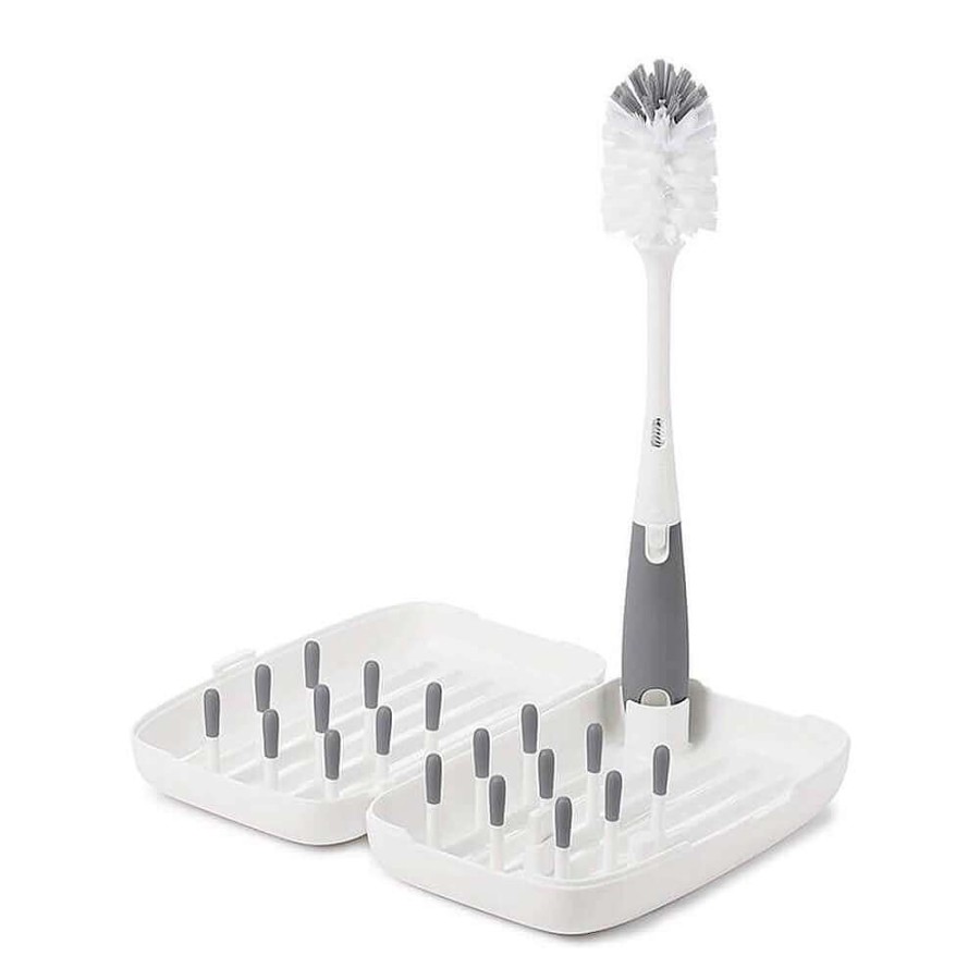 Feeding Oxo Tot Cleaning & Accessories | Oxo Tot On-The-Go Drying Rack & Bottle Brush Grey