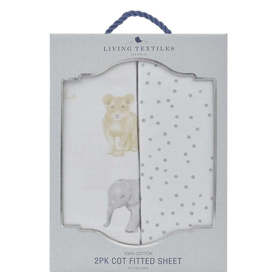 For Mum Living Textiles 3Rd Trimester | Living Textiles Savanna Cot Fitted Sheet Jersey 2Pk