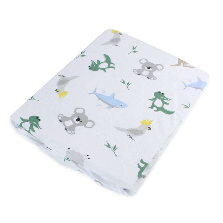 For Mum Bubba Blue 3Rd Trimester | Bubba Blue Aussie Animals Jersey Bassinet Fitted Sheet