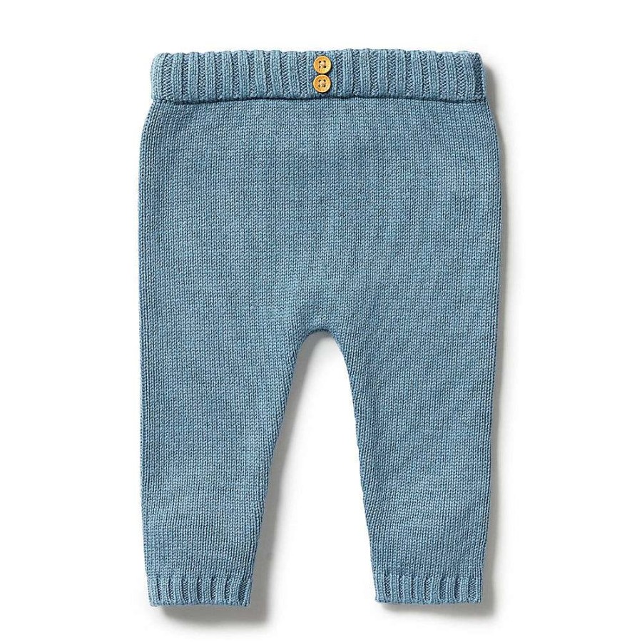 Babywear Wilson & Frenchy Baby Pants & Shorts | Wilson & Frenchy Knitted Legging Bluestone