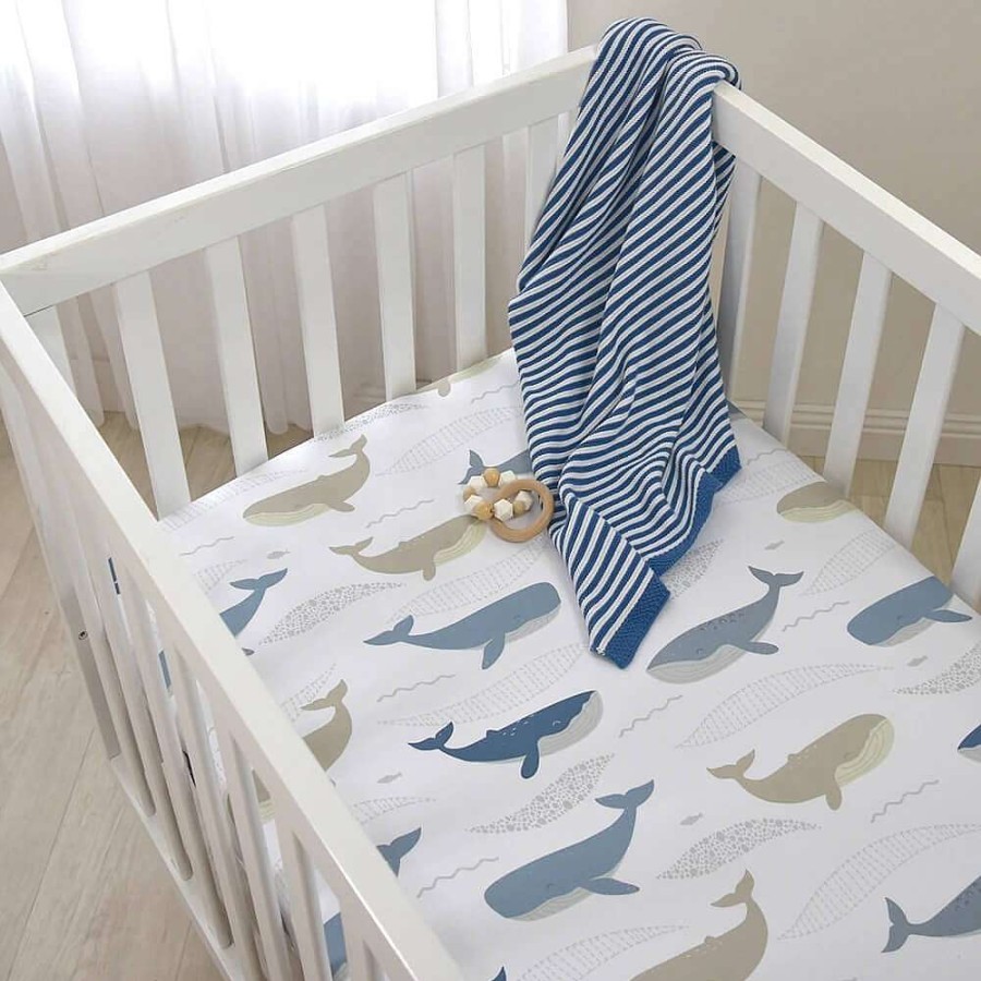 For Mum Lolli Living 3Rd Trimester | Lolli Living Whales Cot Fitted Sheet