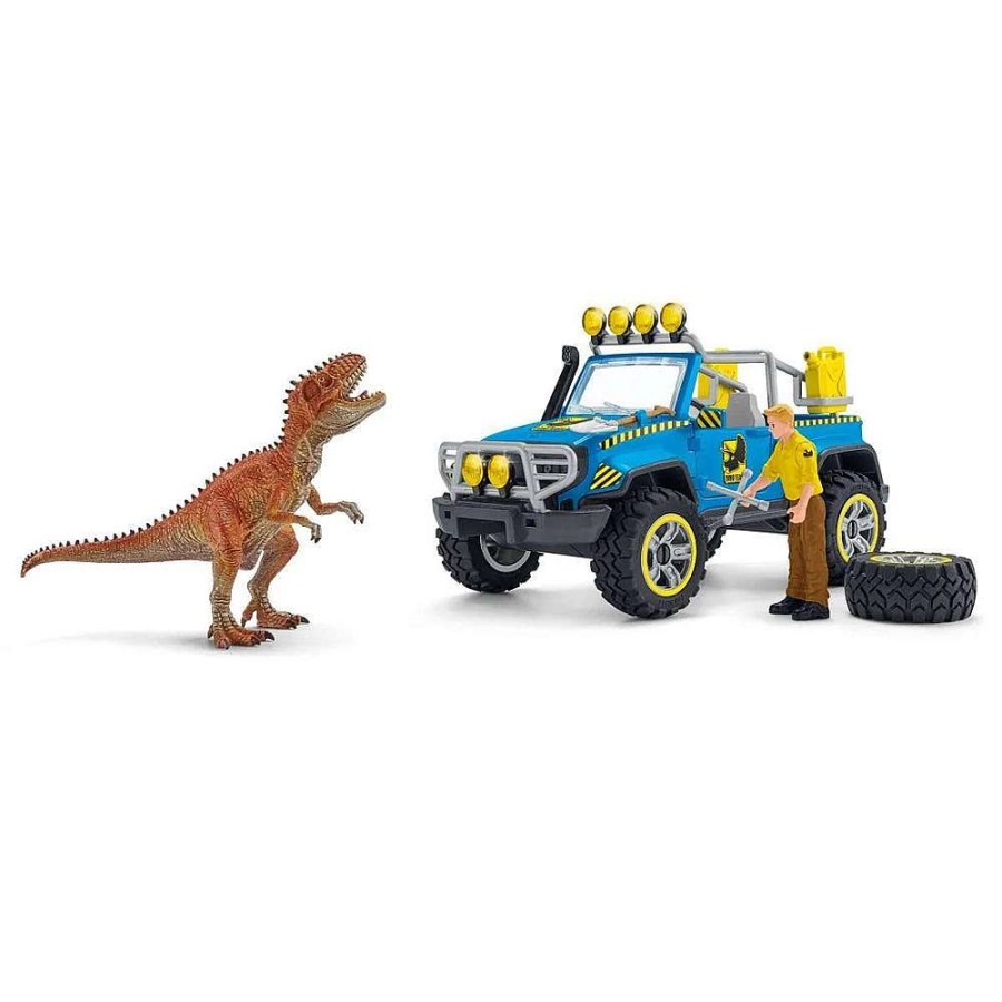 Playtime Schleich Figurines | Schleich Figurine Off Road Vehicle With Dino Outpost