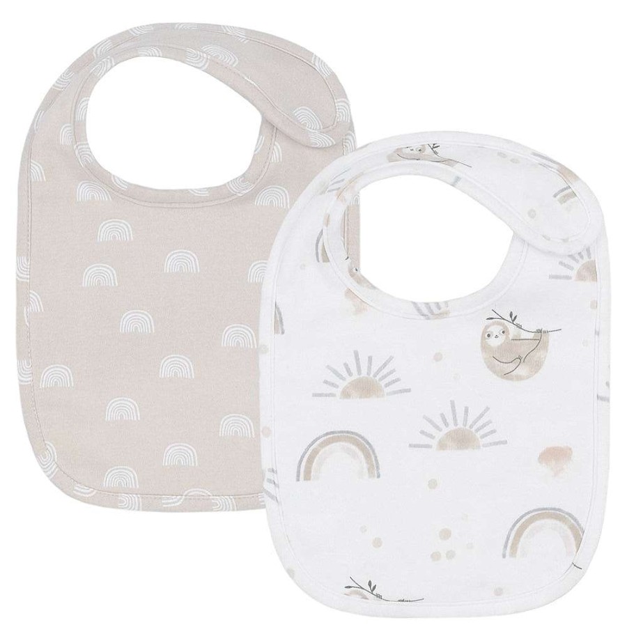 Feeding Living Textiles Bibs | Living Textiles Bibs Happy Sloth 2 Pack