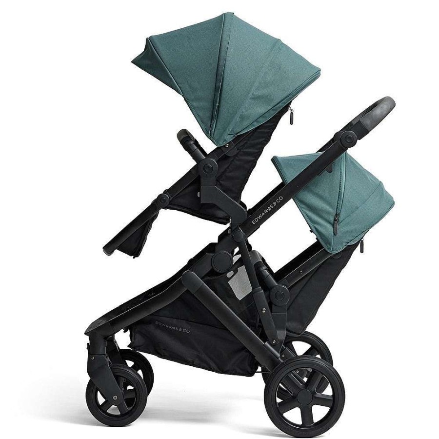 Prams Edwards & Co Twin Prams | Edwards & Co Olive Double Pram