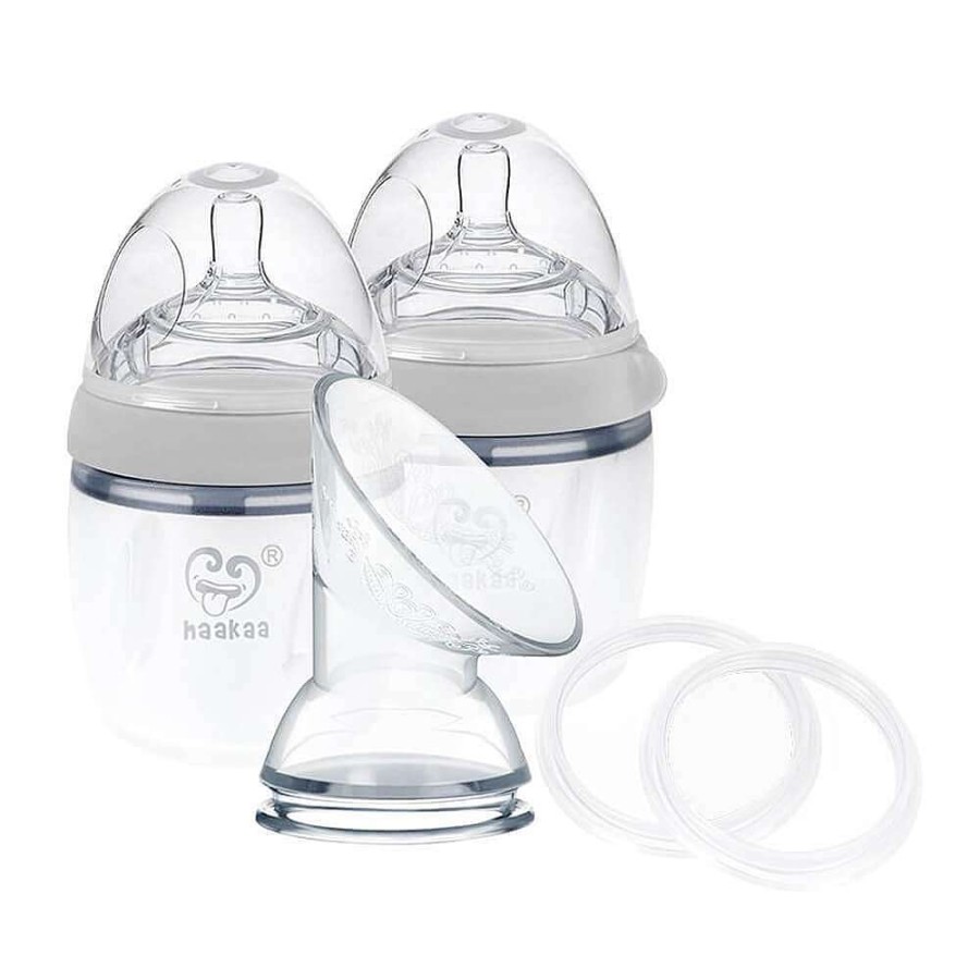 Feeding Haakaa Bottles & Teats | Haakaa Silicone Breast Pump & Bottle Pack