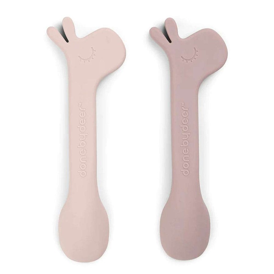 Feeding Done By Deer Utensils | Done By Deer Silicone Spoon 2-Pack Lalee Powder