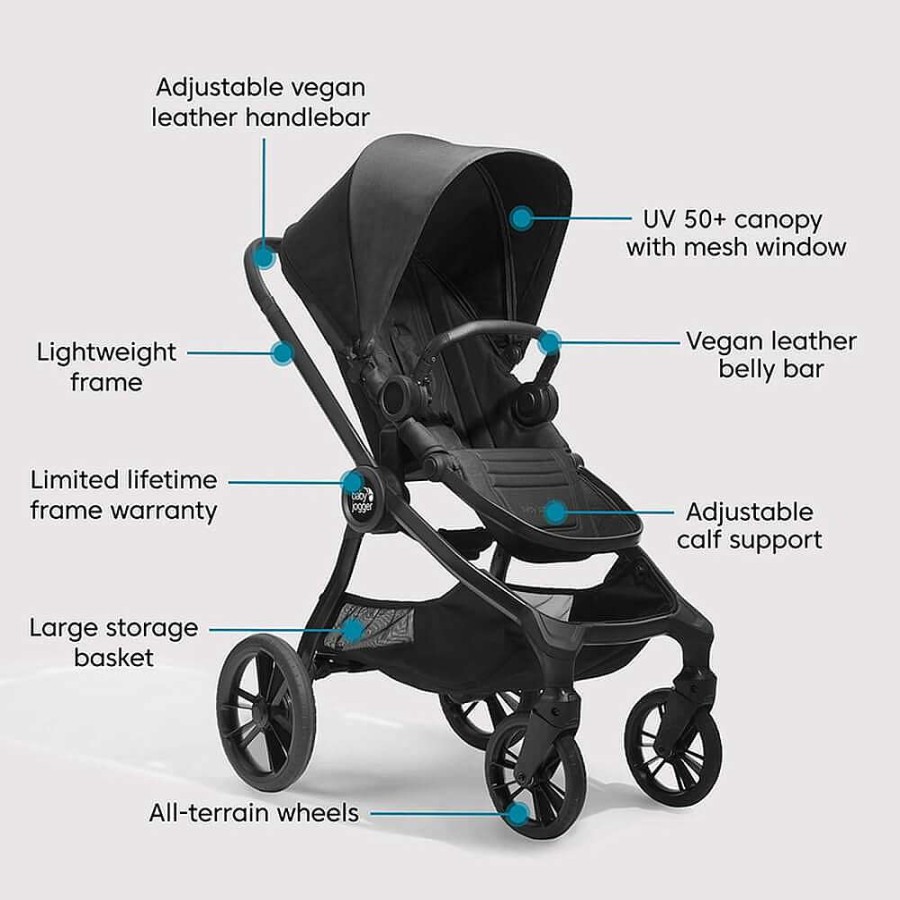 Prams Baby Jogger Lightweight Strollers | Baby Jogger City Sights Stroller Rich Black