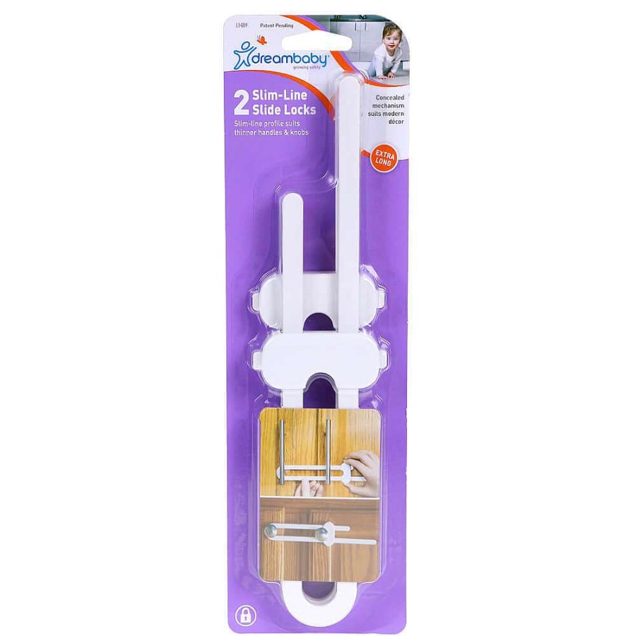 Safety Dreambaby Child Safety Locks | Dreambaby F1409 Slimline Slide Lock 2Pk