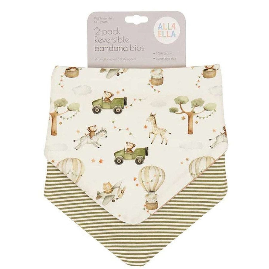 Feeding All4Ella Bibs | All4Ella Bandana Bibs 2Pk Monkey Carnival