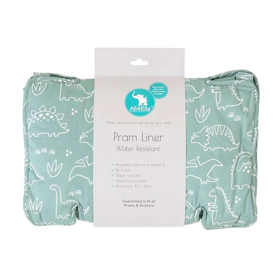 Prams All4Ella Pram Liners | All4Ella Pram Liner Dino Sage