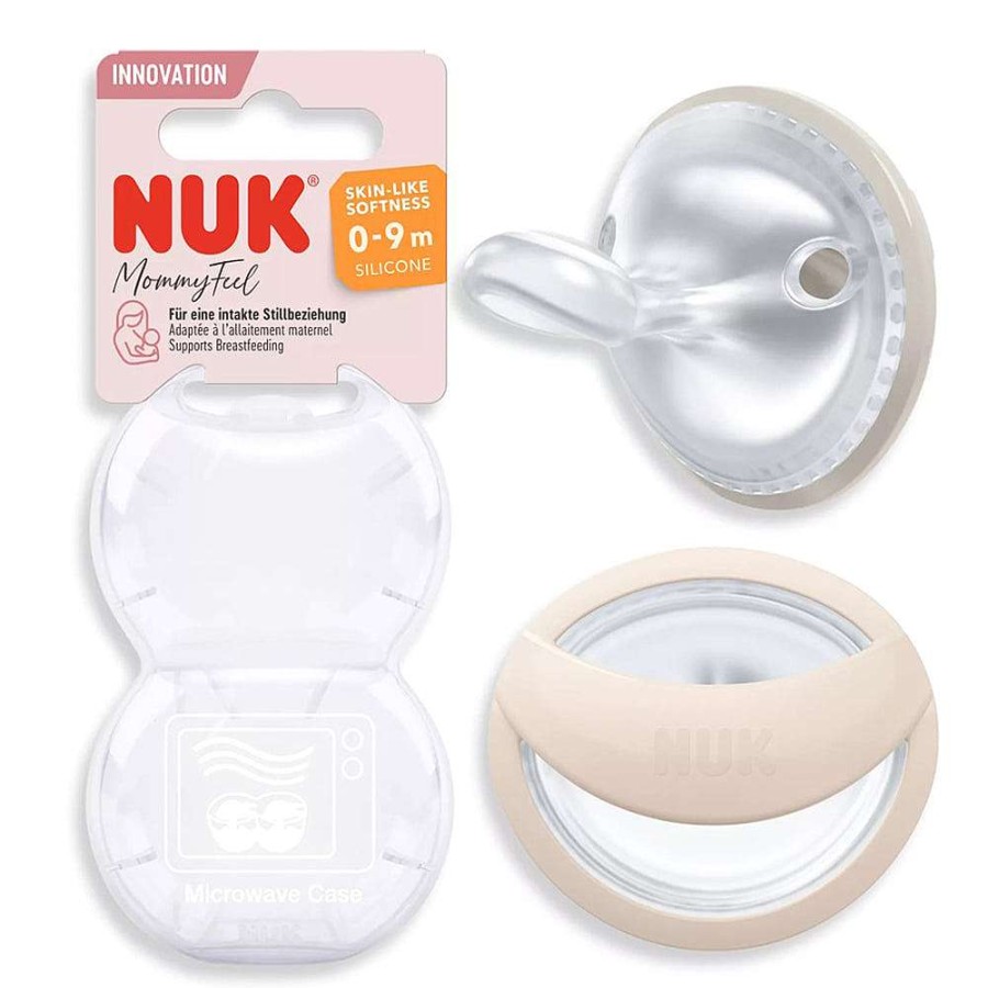 Feeding Nuk For Nature Soothers & Dummies | Nuk For Nature Mommy Feel Soother 0-9Months Greige/Sand 2Pk