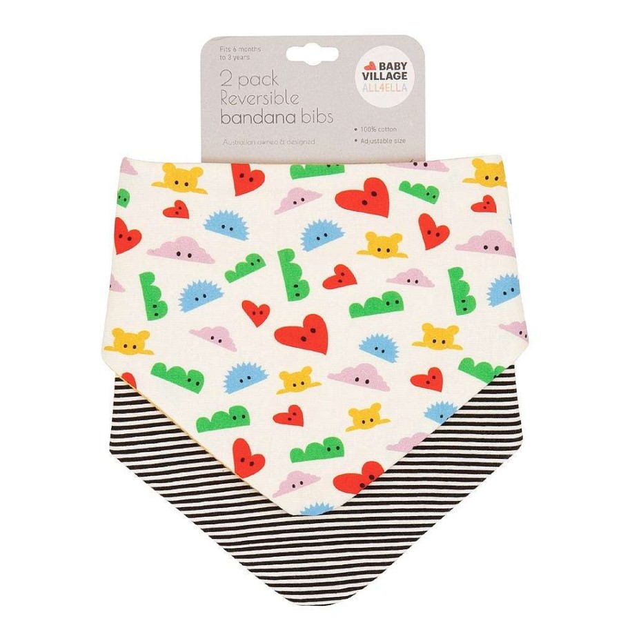 Feeding All4Ella Bibs | All4Ella Baby Village Bandana Bibs 2Pk