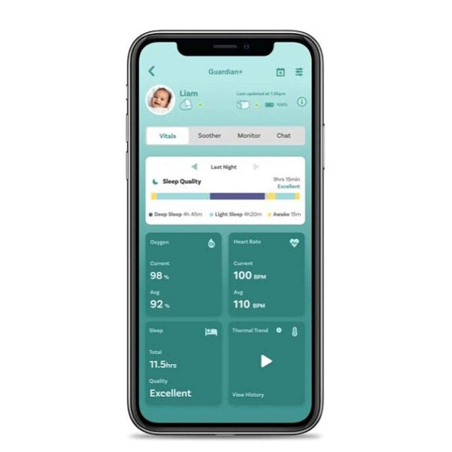 Nursery Oricom Sleep Aids | Oricom Guardian Plus Smart Wearable Baby Monitor