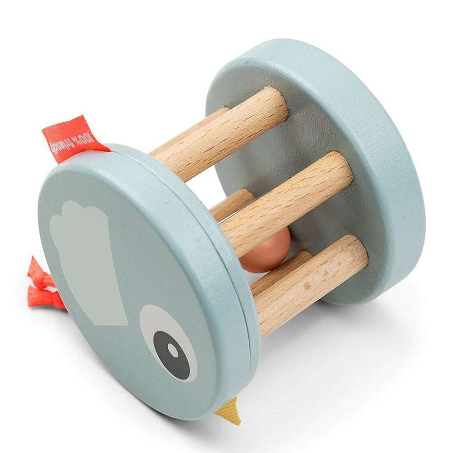 Playtime Done By Deer Baby Rattles | Done By Deer Wooden Bell Rattle Birdee Blue