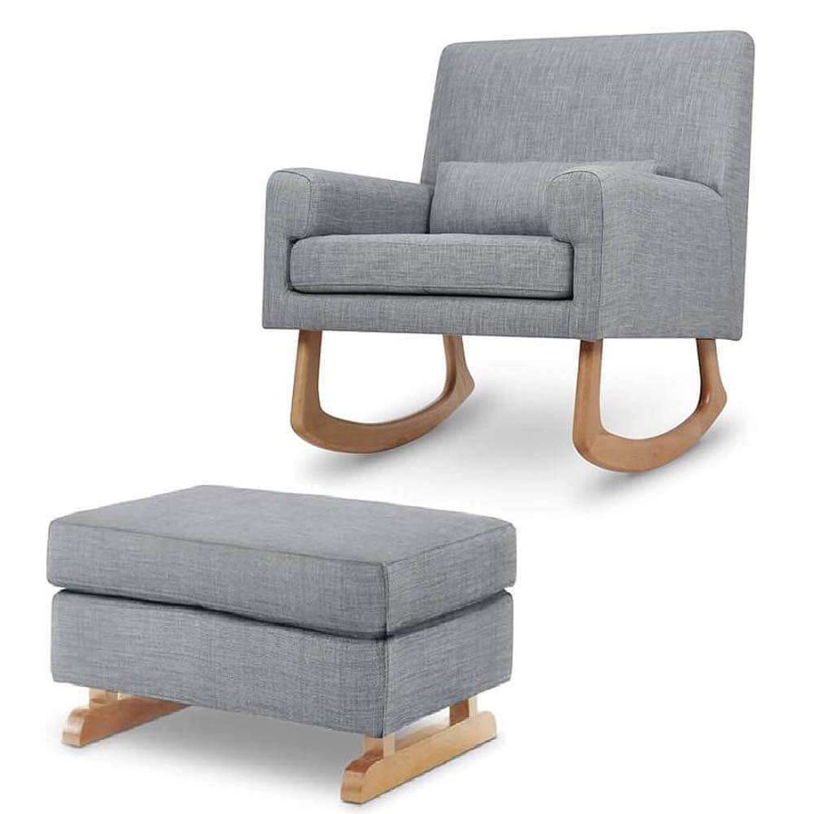 For Mum Nursery Works 3Rd Trimester | Nursery Works Sleepytime Rocker + Perch Footstool Ash With Light Legs