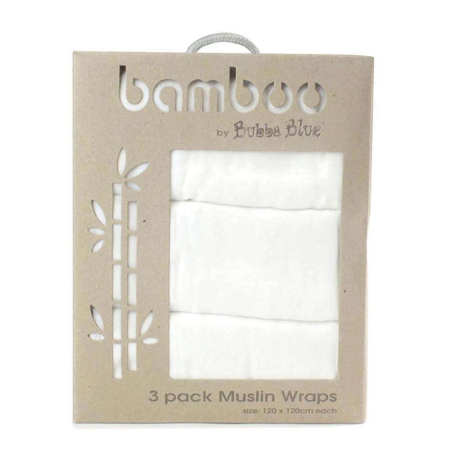 For Mum Bubba Blue 2Nd Trimester | Bubba Blue Bamboo Muslin Wrap White 3Pk