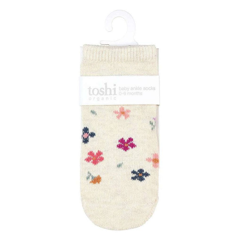 For Mum Toshi Newborn Essentials | Toshi Organic Baby Socks Ankle Wild Flowers